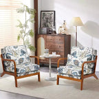 Fauteuil d'appoint en bois massif du milieu du siècle avec coussin de soutien lombaire