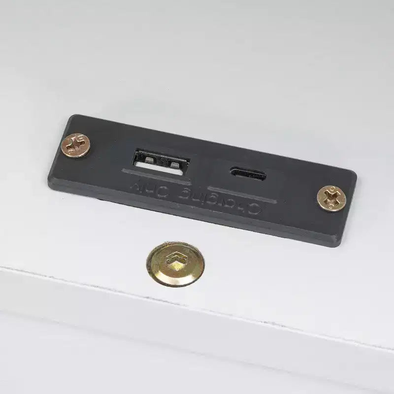 Lit de repos multifonctionnel double avec tiroirs et lit gigogne, rangement de tête de lit, table et station de chargement USB