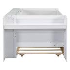 Lit de repos multifonctionnel double avec tiroirs et lit gigogne, rangement de tête de lit, table et station de chargement USB