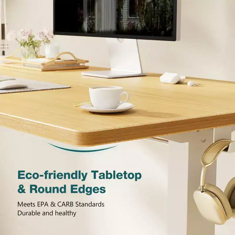 Bureau ergonomique réglable en hauteur avec support en T en métal Postes de travail informatiques modernes