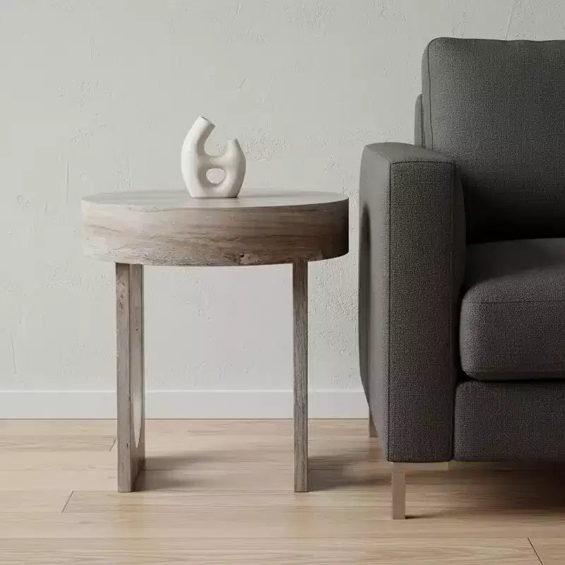Table d'appoint ronde marron 20" – Bois manufacturé