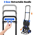Diable Chariot Pliable 2 en 1 – Capacité de 150 kg, Panier et 4 Roues