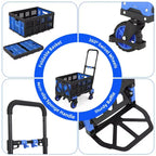 Diable Chariot Pliable 2 en 1 – Capacité de 150 kg, Panier et 4 Roues