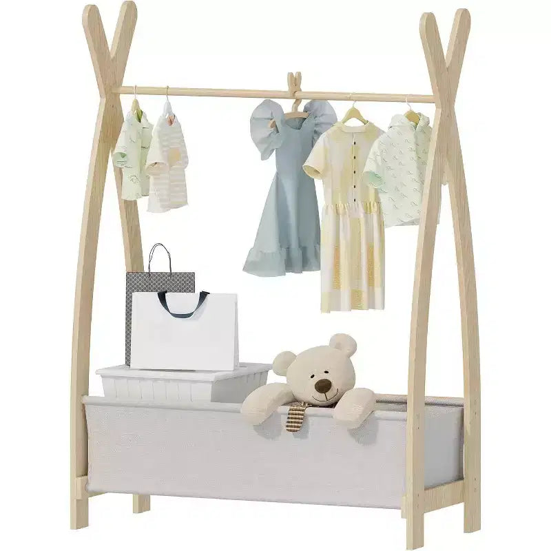BALHAM TRADE-Girls Toddler Kids Clothing Rack Dress Up Storage Closet Single Row with Hanging