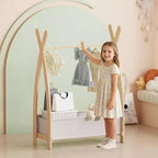 Porte-vêtements pour bébés et petites filles – Penderie de rangement avec tringle à vêtements