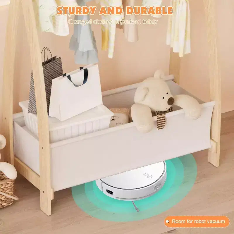 Porte-vêtements pour bébés et petites filles – Penderie de rangement avec tringle à vêtements