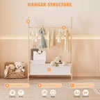 Porte-vêtements pour bébés et petites filles – Penderie de rangement avec tringle à vêtements