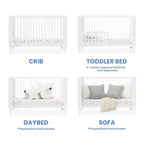 Lit de bébé convertible 4-en-1 avec conversion en lit de repos