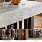 Table de bar comptoir moderne de 63 po avec étagères de rangement à 2 niveaux - Table de salle à manger robuste pour restaurant, bistrot ou salon - 4-8 places assises