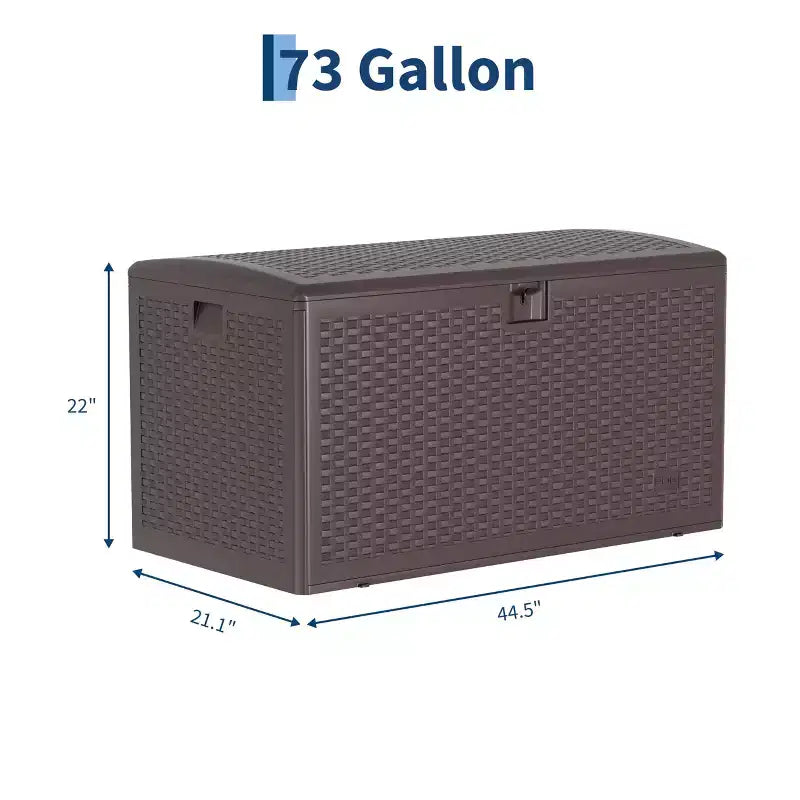 Coffre de rangement de jardin en résine verrouillable de 276 litres résistant à l'eau