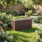 Coffre de rangement de jardin en résine verrouillable de 276 litres résistant à l'eau