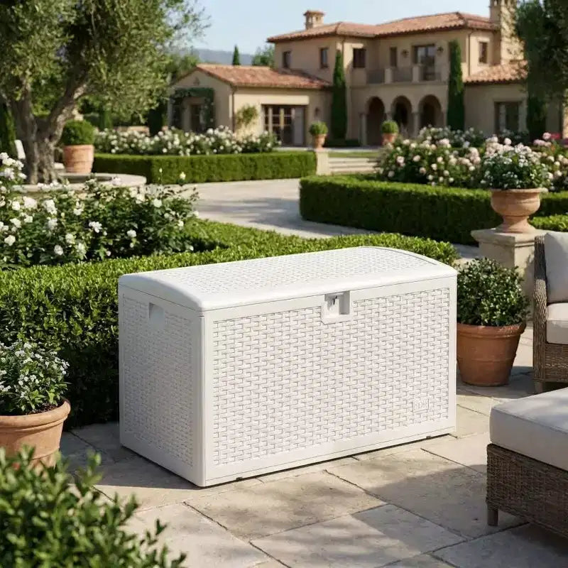 Coffre de rangement de jardin en résine verrouillable de 276 litres résistant à l'eau