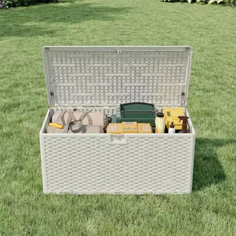 Coffre de rangement de jardin en résine verrouillable de 276 litres résistant à l'eau