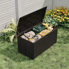 Coffre de rangement de jardin en résine verrouillable de 276 litres résistant à l'eau