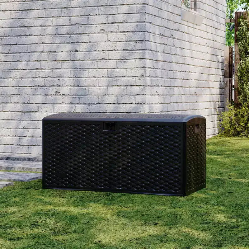 Coffre de rangement de jardin en résine verrouillable de 276 litres résistant à l'eau