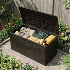 Coffre de rangement de jardin en résine verrouillable de 276 litres résistant à l'eau