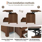 Table basse élévatrice 40 po avec tiroirs et compartiment caché – Se transforme en table à manger