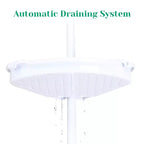 Étagère d'angle de salle de bain, étagère réglable à quatre niveaux, étagère de douche antirouille, support de baignoire autoportant, avec tringle télescopique