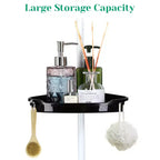 Étagère d'angle de salle de bain, étagère réglable à quatre niveaux, étagère de douche antirouille, support de baignoire autoportant, avec tringle télescopique