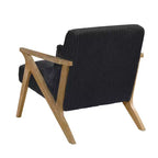 Fauteuil d'appoint moderne en velours côtelé avec coussin et cadre en hévéa