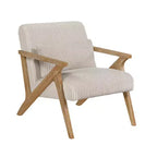 Fauteuil d'appoint moderne en velours côtelé avec coussin et cadre en hévéa