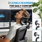 Fauteuil de bureau professionnel à dossier haut, support lombaire réglable, appui-tête 3D, accoudoirs relevables pour le travail au bureau, capacité de 136 kg, noir