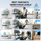 Fauteuil de bureau professionnel à dossier haut, support lombaire réglable, appui-tête 3D, accoudoirs relevables pour le travail au bureau, capacité de 136 kg, noir