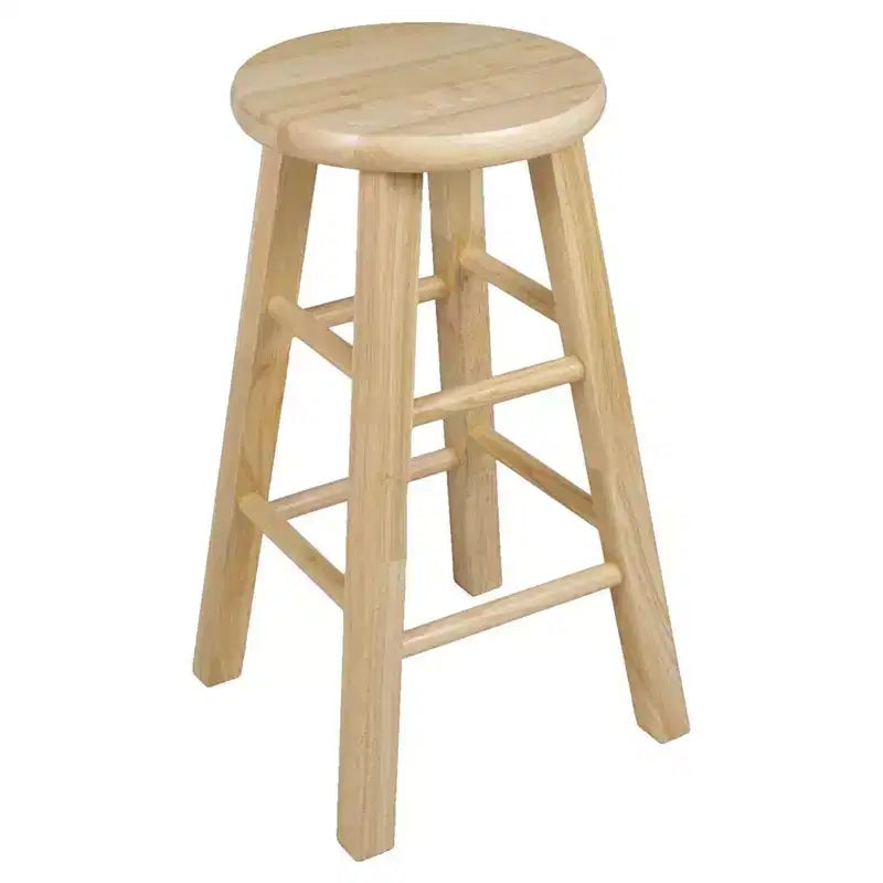 Tabourets de cuisine sans dossier à assise ronde de 24 po – Naturel, lot de 6