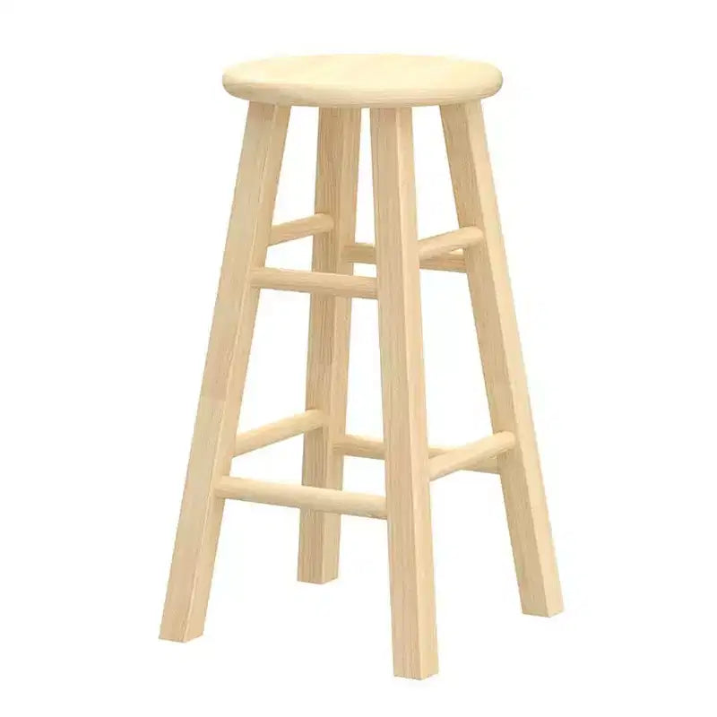 Tabourets de cuisine sans dossier à assise ronde de 24 po – Naturel, lot de 6