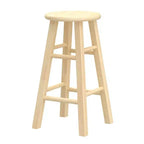 Tabourets de cuisine sans dossier à assise ronde de 24 po – Naturel, lot de 6