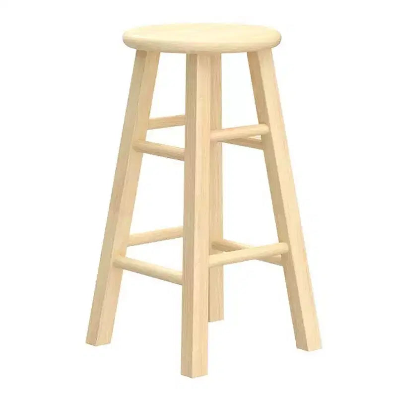Tabourets de cuisine sans dossier à assise ronde de 24 po – Naturel, lot de 6
