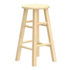 Tabourets de cuisine sans dossier à assise ronde de 24 po – Naturel, lot de 6
