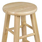 Tabourets de cuisine sans dossier à assise ronde de 24 po – Naturel, lot de 6