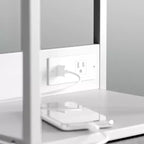 Table de chevet avec 3 tiroirs en tissu, station de charge, ports USB et prise de courant