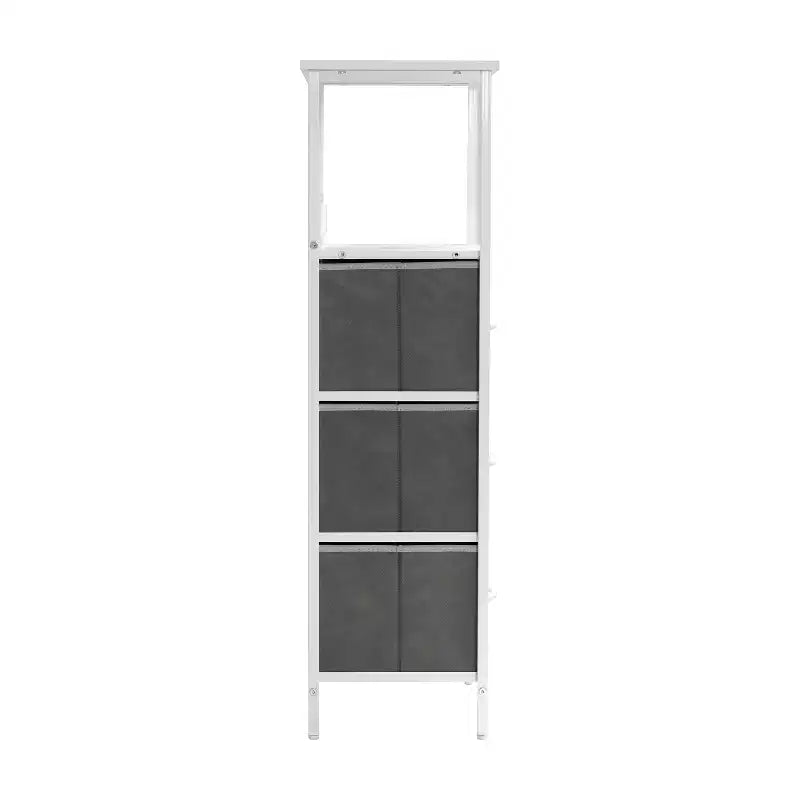 Table de chevet avec 3 tiroirs en tissu, station de charge, ports USB et prise de courant